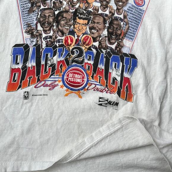 Vintage 80s Detroit Pistons World Champs Salem Sports Shirt - Picture 2 of 8